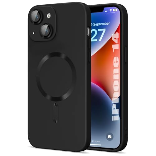 Image of Vaku Luxos Soft Silicon Mag-Safe Back Cover for iPhone 15 Plus Full Lens Protection Silicon Case Scratch Resistant Slim Thin Military-Grade Protection - Black