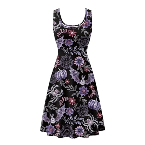Image of Dreaweet Casual Sleeveless Dresses for Women Girls, Round Neck Tank Dresses with Pockets Summer Sundress Size XS-4XL