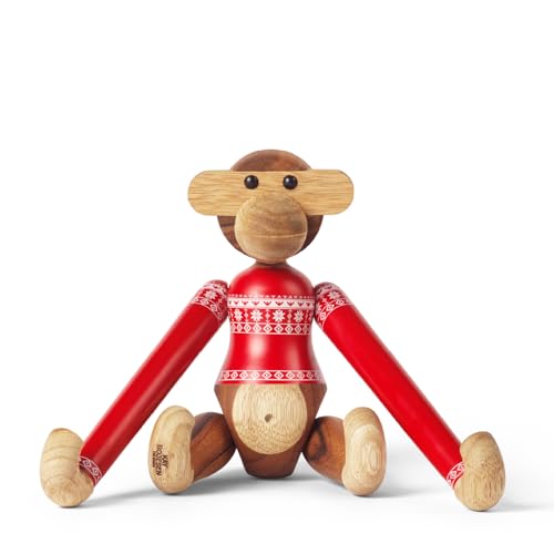 Singe Kay Bojesen Pull de Noël 2024, figurine bois de teck limba design scandinave