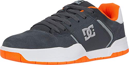 DC Central Casual Low Top Skateschuh für Herren, Dunkelgrau/Orange, Größe 43