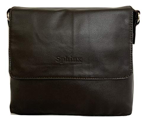 Sphinx Artificial Leather Long Flap Cross-Body Sling Bag for Men/Boys - (L x B x H: 22 x 21 x 4 cm) (Dark Brown (SH))
