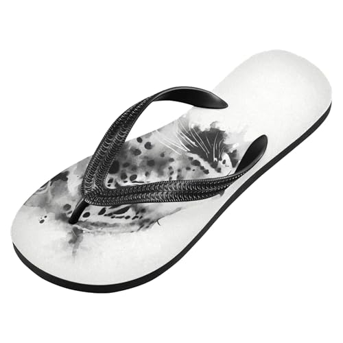 Burbuja Watercolor Leopard Flip Flops for Women Men, Soft Thong Sandals Rubber Slippers for Pool Beach Essentials2