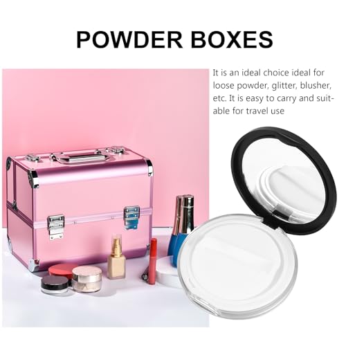 Lurrose Leere Puderdose, Puderdose, Puderdose, Foundation, mit Spiegel, Reisepulverbehälter, Schwarz, 2 Stück