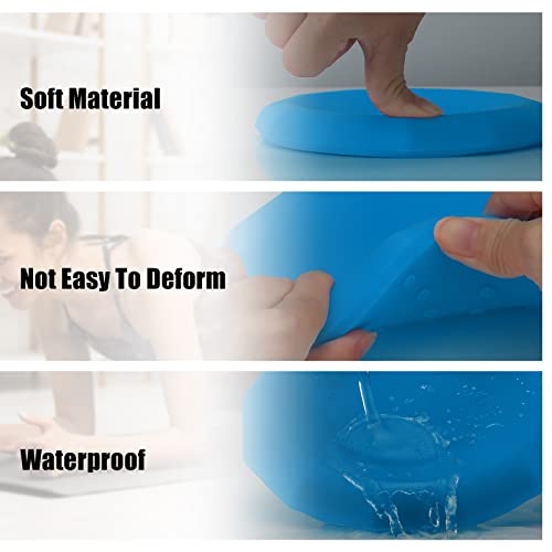 Tobwolf 2Pcs Silicone Yoga Knee Pad Cushions, Extra Thick Yoga Support Pad Pilates Kneeling Pad, Non-Slip Sweat Resistant Rubber Exercise Knee Pad For Pain Free Joints Protect Knees Wrist Elbow - Blue #TOP2