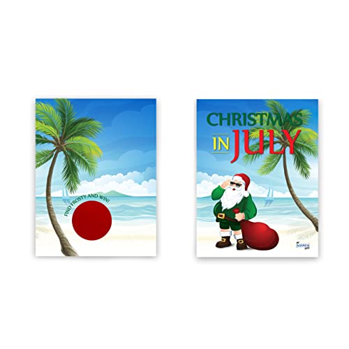 My Scratch Offs Christmas in July Scratch Off Game Cards – 26 Pack of Summer Holiday Party Games – Palm Tree Santa