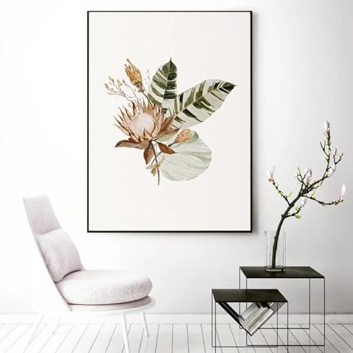 Impression murale fleurs botaniques sur toile premium vintage 60x80cm triptyque - 4