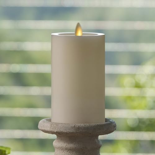 Image of Luminara - Flameless LED Battery Operated Flickering Pillar Candles - Pearl Ivory - Pack of 1-3x5.5 - Realistic Moving Flame Real Wax Indoor /Outdoor