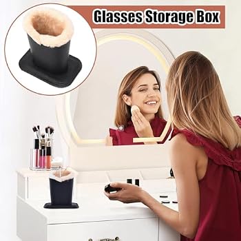 Plush Lined PU Leather Sunglasses Holder Organizer Pouch for Living Room Eyeglasses Holder | Plush Lined Sunglasses Holder,Table PU  main image 2
