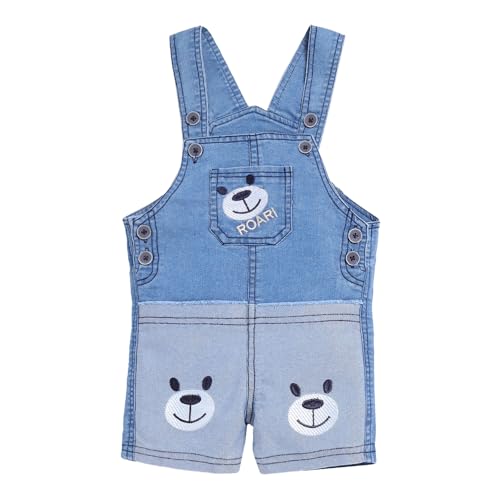 Image of Hopscotch Boys Cotton Embellished T-Shirt Dungaree Overall Set