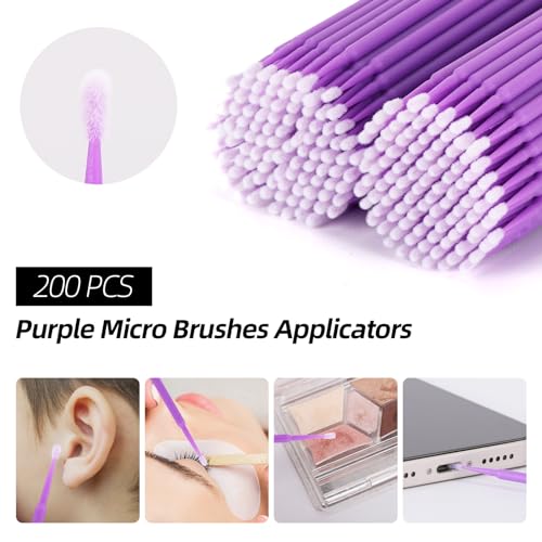 Kit de 600 aplicadores de maquillaje morados para sesiones de belleza y retoques diarios 4
