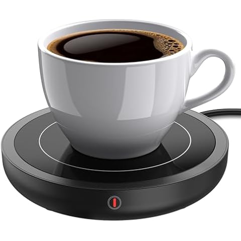 Softvox Coffee Mug Warmer for Desk, Smart Cup Heater with Adjustable Temp(105~180°F), 4H Auto Shut-Off, Electric Beverage Fast Warmer Fit Most Mugs, for Coffee Lover Cover