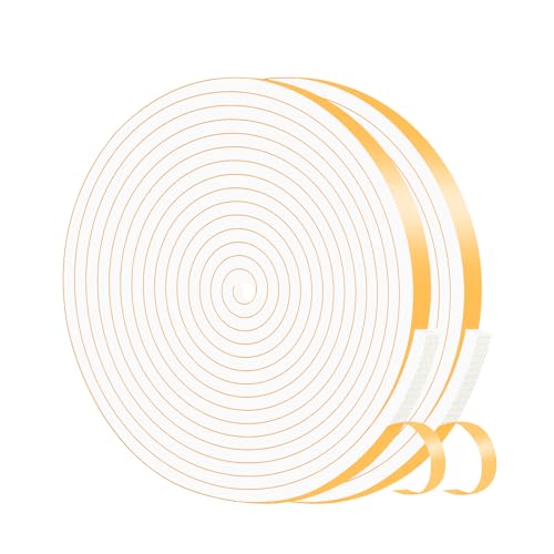 MIKONIYA Türdichtung,Moosgummi Selbstklebend,Türdichtung Selbstklebend zur Isolierung von Türrahmen,Fenstern und Klimaanlagen (Weiß,6mm x 1.5mm x...