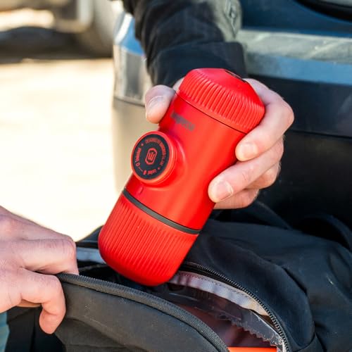 Image of WACACO Nanopresso Portable Espresso Maker, Upgrade Version of Minipresso, 18 Bar Pressure, Red Patrol Edition, Small Travel Coffee Maker, Manually Operated, Compatible with Ground Coffee