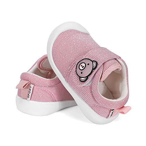 Mk Matt Keely Baby Boys Girls Walking Infant Shoes Cute Cartoon Sneakers Non-Slip First Walkers Sneakers Toddler Shoes, Pink 18-21 Months #TOP4