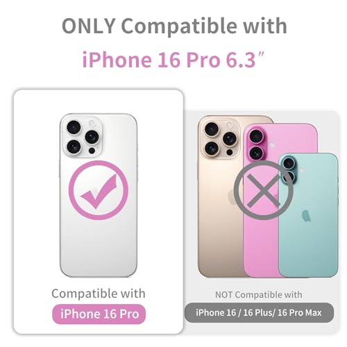 JJGoo Compatiable with iPhone 16 Pro Case Clear, Transparent Shockproof Phone Case, Anti-Scratch Hard PC Back Protective Cover Bumper Phone Case for iPhone 16 Pro 6.3-Inch, Clear - image 2
