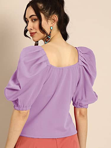 Image of Women's & Girl's Solid Short Sleeve Crop Top (LY-TopD6 Variation)