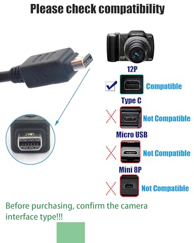 Seegoom SGOLUSB8 Usb Data Cable Cord For Olympus Camera Charger ,Repalcement Cb-Usb5 Cb-Usb6 Cb-Usb8,Olympus Tough Camera Charger thumb #3