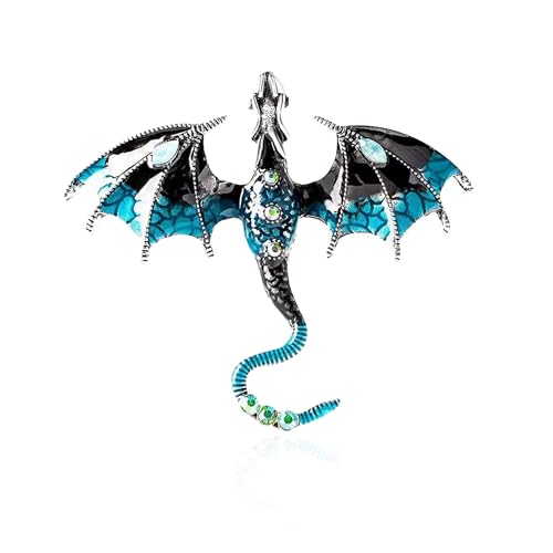 Image of Vintage Punk Dragon Animal Brooch - Domineering Flying Dragon Personality Clothing Accessories for Men and Women