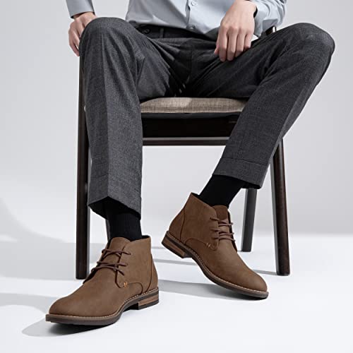Image of Jousen Men's Chukka Boots Desert Ankle Dress Boots | Lace up, Non-slip Durable Rubber Sole, Classic style, Soft Insole, Daily Commute, Formal, Casual, Office