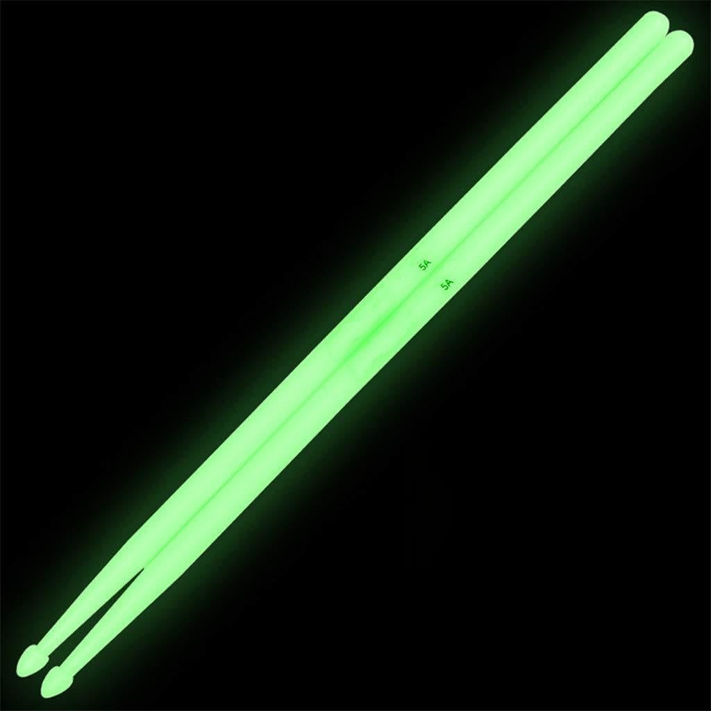 Xanhoy Green 1 Pair 5A Led Light Up Drumsticks Noctilucent Stage Bright Led Light Up Drum Stick