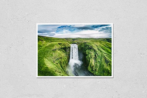 Iceland waterfall Skogafoss in Icelandic nature landscape....