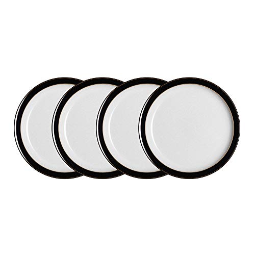 Denby 406048903 Elements Black 4 Piece Small Plate Set, 17.5*17.5*2 centimeters