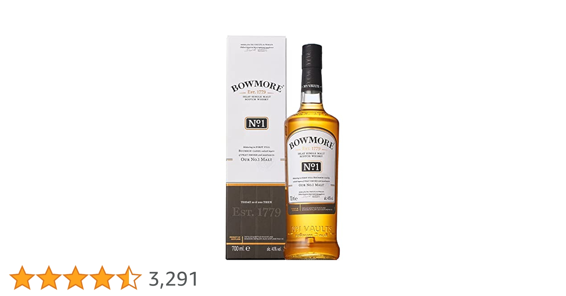 サントリー - BOWMORE ボウモア No.1  4本セット サントリー モルト ウイスキー ウィスキーの聖地 アイラ 島 ボウモア BOWMORE シングルモルト