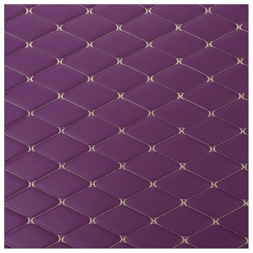 Tissu Ameublement Simili Cuir Piqués de Qualité Supérieure Violet - 2