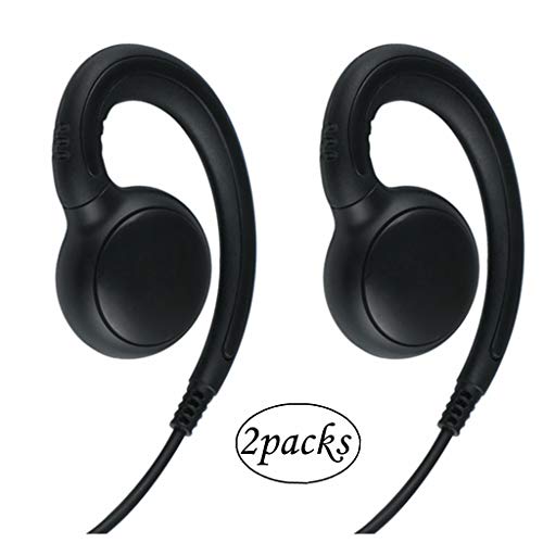 Headset for Motorola Swivel Earpieces (HKLN4604 HKLN4604A HKLN4604B) Replacement for CLS/DTR/RDX/AX/XTN Series Walkie Talkies (2 Packs)