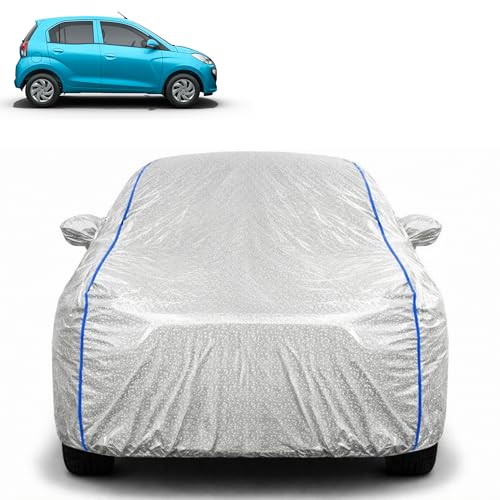Image of Waterproof Car Cover for Hyundai Santro | All Weather Protection | UV Resistant & Dustproof | Soft Cotton Lining to Prevent Scratches | Triple Stitched with Mirror Pockets & Elastic Hem