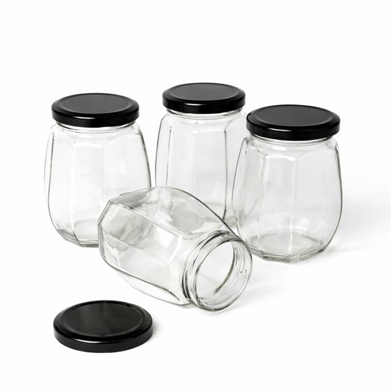 Image of Glass Jar with Air Tight Metal Lid I Kitchen Storage Jars for Spices, Coffee, Sugar & Dry Fruits I Grocery Storage Container I Kitchen Pantry Organiser Jar (CROWN SHAPE GLASS JAR - 750 ML - PACK OF 4)