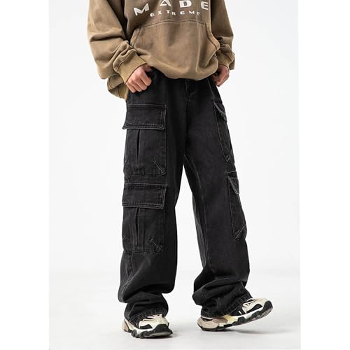 Grunge Emo Pants Y2k Baggy Jeans Fashion Denim Cargo Pants Japanese High Street Pants Multi Pocket Pants for Men4