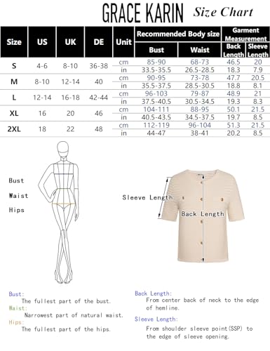 GRACE KARIN Women’s Cardigan Short Sleeve Button Down Lightweight Cropped Cardigan Textured Knitted Sweater Tops - Image 6