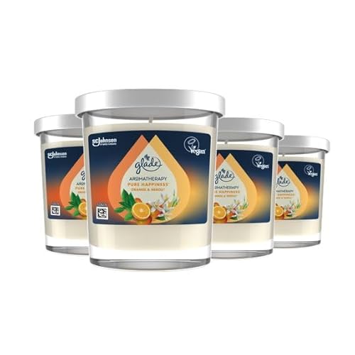 Glade Aromatherapy Candele, Fragranza Pure Happiness, pacco da 4 candele da 170 gr