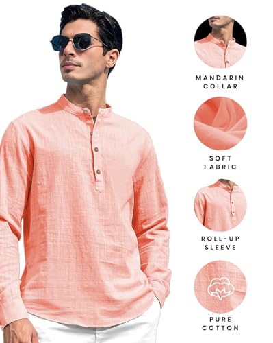 Image of Vida Loca Men Solid Cotton Blend Straight Kurta Shirt