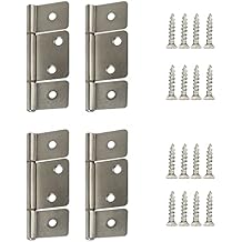 Three Leaf Non-Mortised Hinge for Mobile Home & RV Interior 4 Packa Satin Nickel Door Hinges with Screws