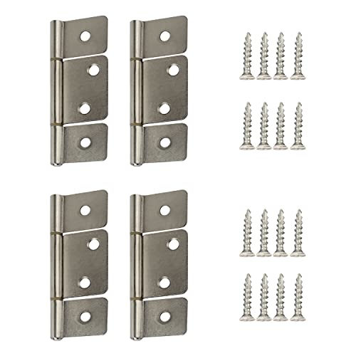 Three Leaf Non-Mortised Hinge for Mobile Home & RV Interior 4 Packa Satin Nickel Door Hinges with Screws by GEAIN - Used condition - US$13.59