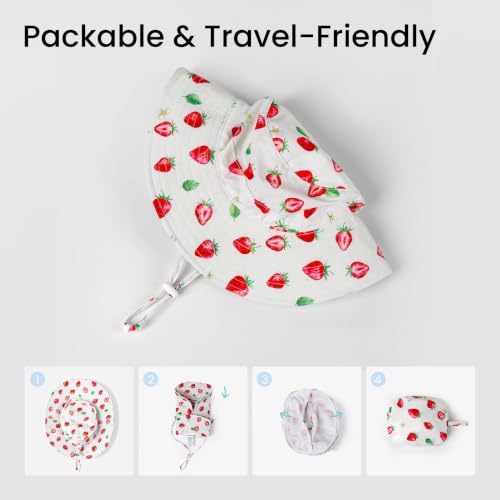 Image of HECCEI Toddler Baby Sun Hat, UPF 50+ Wide Brim Infant Bucket Hats for 0-6Y