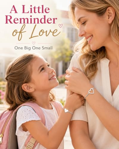 Image of Mother Daughter Bracelets Set for 2 Matching Heart Bracelets for Mother and Daughter to My Mom Bracelet Birthday Mothers Day Gifts for Mom Daughters