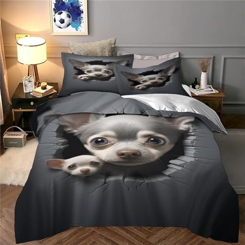 Housse de couette imprimé 3D ultra douce et finitions haut de gamme pour grand lit