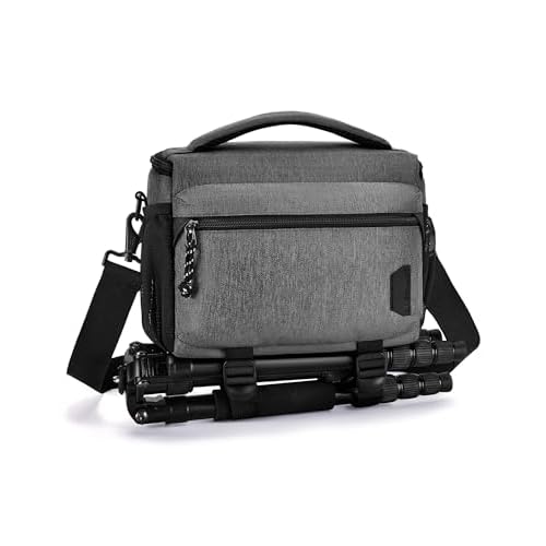 BAGSMART Small Camera Bag for Photographers, Compact Camera Shoulder Bags for DSLR/SLR/Mirrorless Cameras, Waterproof Crossbody Camera Case with Tripo