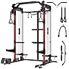 Mikolo Power Cage, 2000LB Squat Rack, Dual Pulley Cable Crossover System, Multi-function Free Weight Home Gym Workout Machine with Attachments