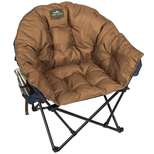 Tommy Bahama Destination Relaxation Extra Large Oversized Camping Club Chair with Extra-Thick Cushions (Camo-Brown)