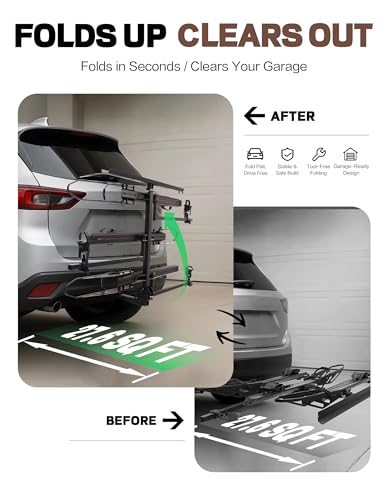 Image of Young Electric 3-Bike Rack, 250LBS, Hitch Carrier with Ramp