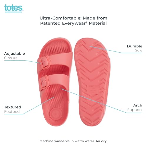 Image of totes Women's Everywear Lightweight Waterproof Adjustable Double Buckle Slide Sandal