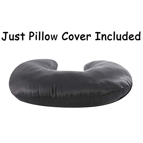 Pro Goleem Satin Nursing Pillow Cover Silk Feeling Soft Feeding Pillow Slipcover For Breastfeeding Moms Fits Standard Infant Nursing Pillow Or Positioner Black #TOP5