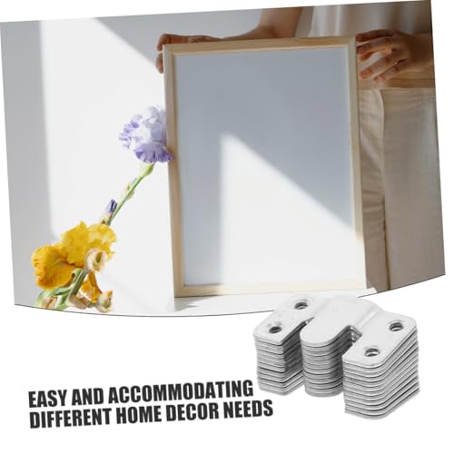 Image of 20pcs Heavy Duty Stainless Steel Wall Mount Brackets Durable Picture Hanging Clips for Mirrors Art Display Versatile Installation Hardware for Home Decor