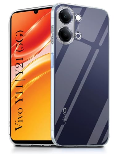 Image of Jkobi Silicone Back Cover Case for Vivo Y11 | Vivo Y21 5G (Clear Shockproof Case with Camera Protection | Soft and Flexible | Transparent)