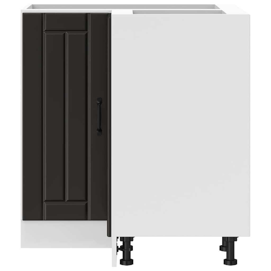 Lucca - Mobiletto angolare da cucina in legno nero, con piedini regolabili, per cucina, sala da pranzo, dispensa, vetrina, multiuso, materiale robusto