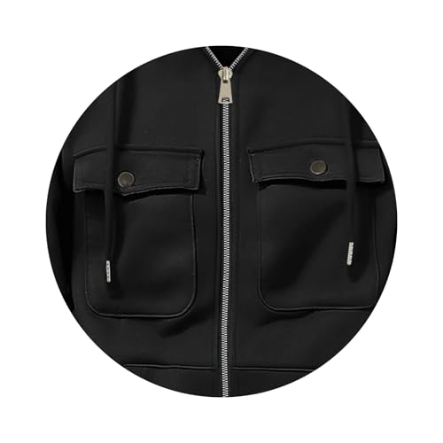 Tactical Hoodies for Men Color Block 1/4 Zip Up Vintage Pullover Hoodie Casual Fashion Sweatshirt with Mulit Pockets2